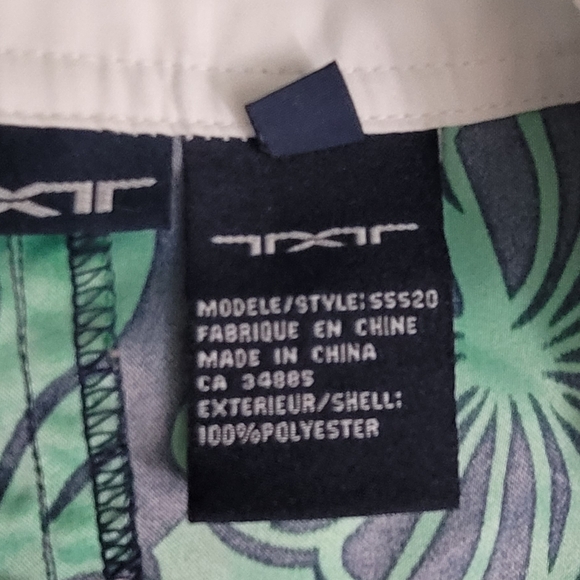 TXT Women Green White & Black Hibiscus Floral Soft A-Line Mini Skirt Size 9 - Picture 8 of 11